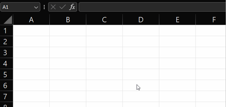 Navigating through Excel